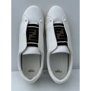 READ Fendi Rockoclick FF Zucca white leather sneakers Model 8E6852 EU 40